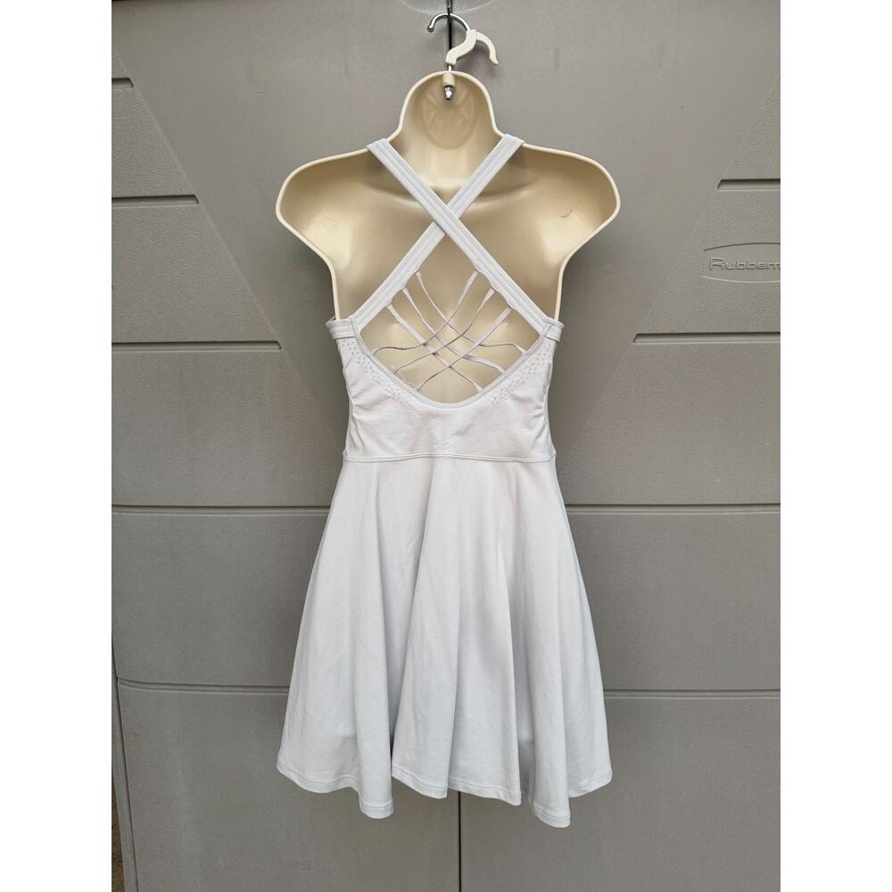 Free People Movement Good Karma Purple Strappy Back Athletic Mini Dress M Tennis - Picture 9 of 11